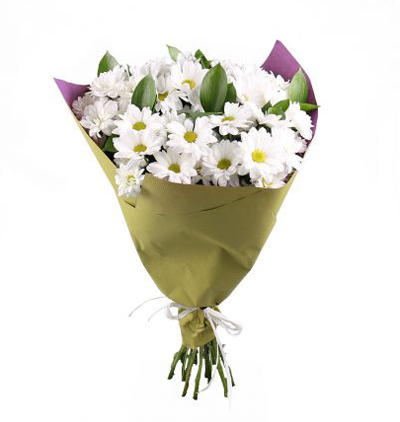 ukrayna 13 kırmızı gül Çiçeği & Ürünü Beyaz Krizantem Buketi 